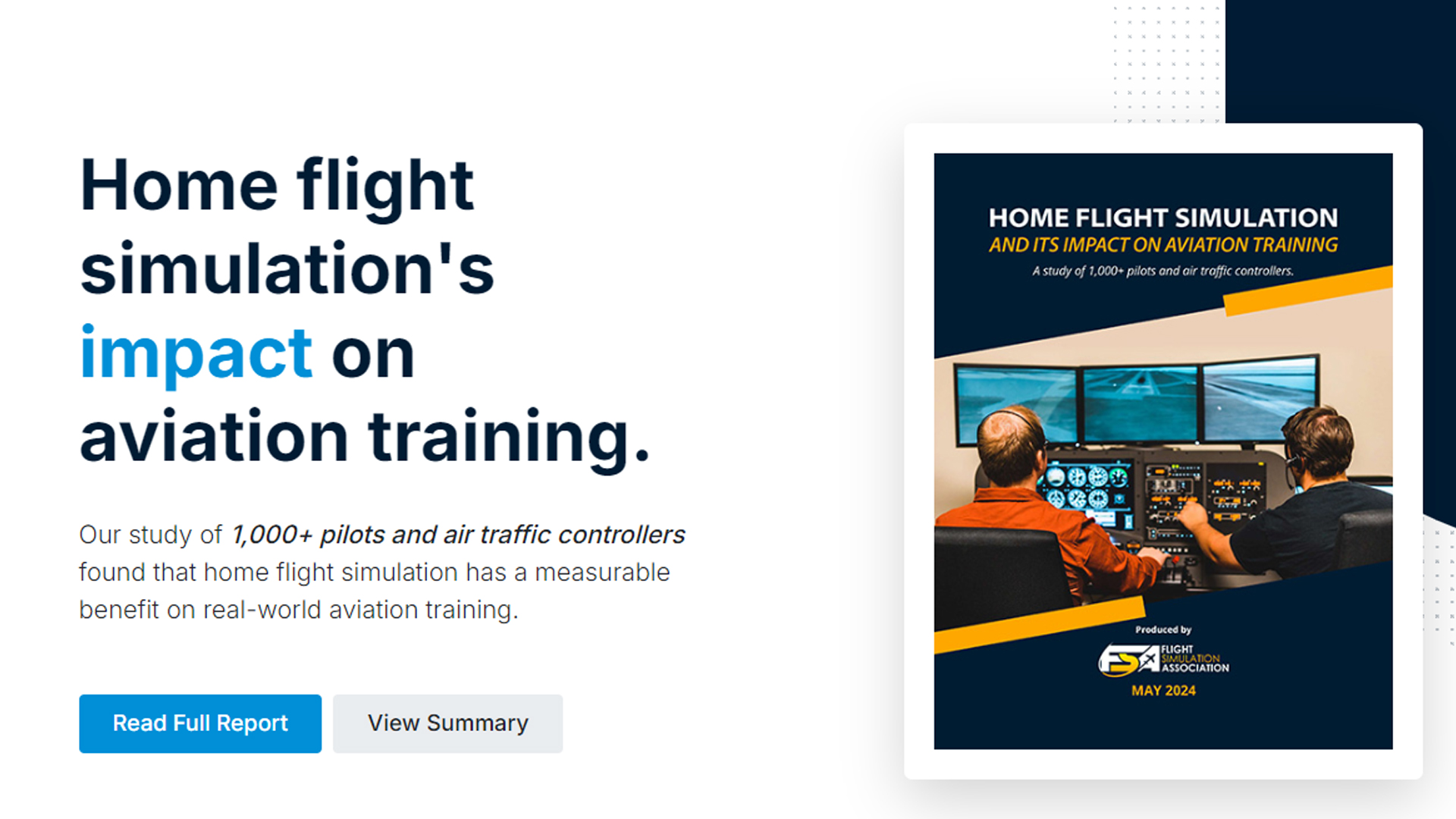 Home Flight Simulation Impact Study