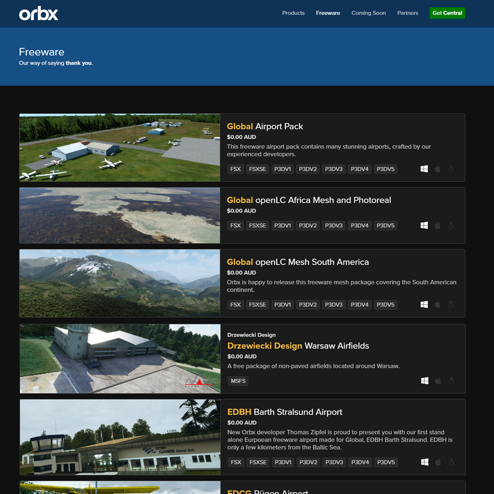 Orbx Freeware